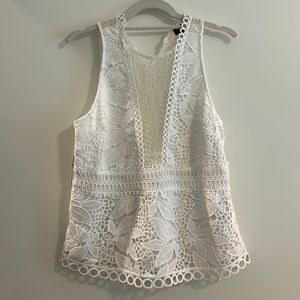 Topshop White Laser Cut Shirt